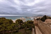 Uitzicht over Malaga vanaf de Gibralfaro-berg, de vuurtoornberg.