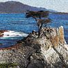 Lone Cypress, 17-Mile Drive | Van Gogh Art sur Peter Balan