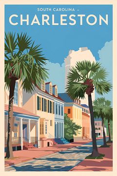 Charleston, South Carolina Vintage Travel Poster von Poster Art Shop
