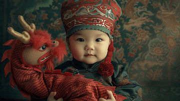 Een Chinees jongentje in kledingdracht van Karina Brouwer