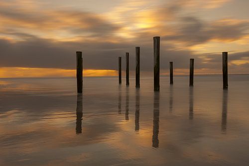 Sunset at Palendorp Petten The Netherlands van Martin Tromp