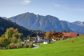 Graseck Alm with Wetterstein Mountains
