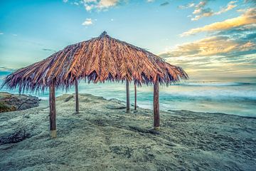 Zonsopgang Surf Shack - La Jolla Kust van Joseph S Giacalone Photography