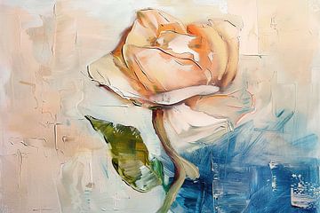 Roos van Abstract Schilderij