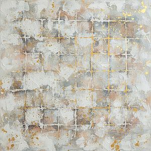 Original Abstrakte Malerei in rauen Texturen mit Gold