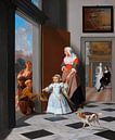 Een verpleegster en een kind in een Elegante Foyer, Jacob Ochtervelt van Meesterlijcke Meesters thumbnail