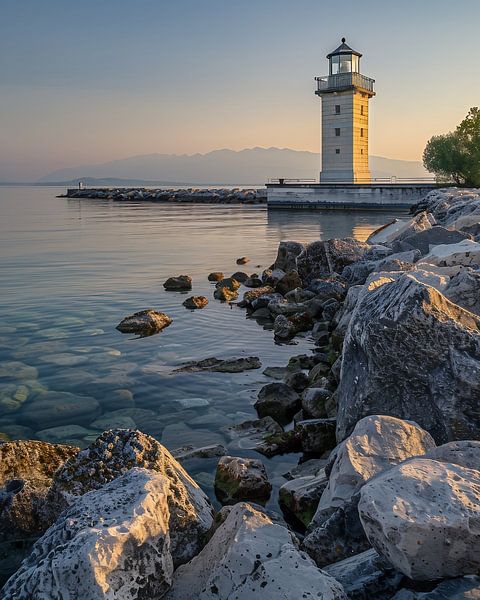 Baken bij dageraad van fernlichtsicht