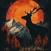 Majestic Deer Silhouette by robby akrim