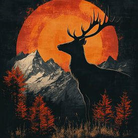 Majestätische Hirschsilhouette von Lufy