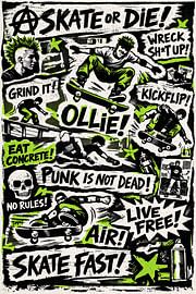 Skate or Die — Punk Zine Poster Art by irgian firmansyah
