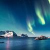 Northern lights over the sea, Northern Norway by Sascha Kilmer