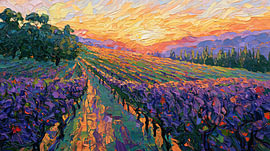 Weinberg, abstrakt, violett-grün