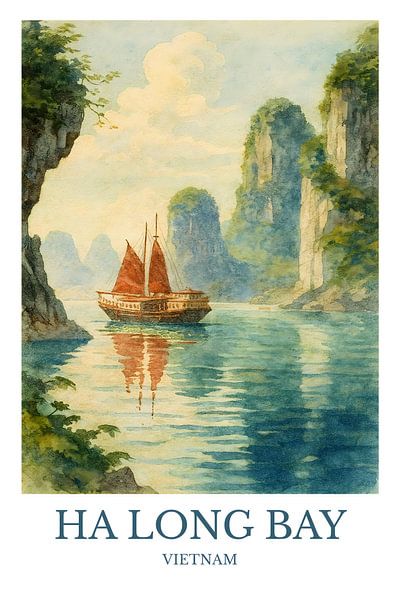 Bezaubernde Landschaft der Ha Long Bay von Robert Swaine