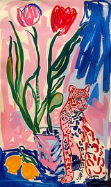 Rosa Dschungel auf dem Couchtisch von ByNoukk