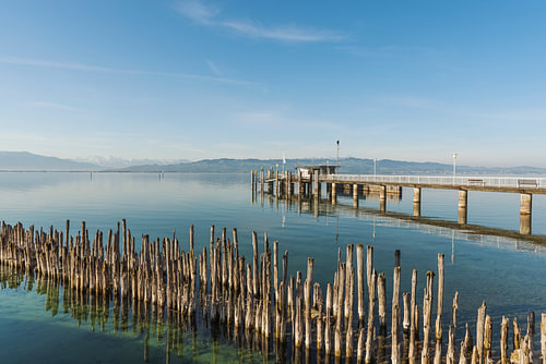 Jetty and breakwater on Lake Constance