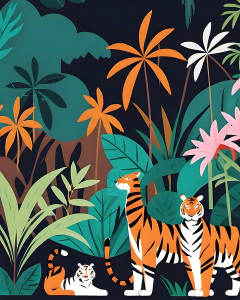 Trio de tigres tropicaux par Kintsugi99 