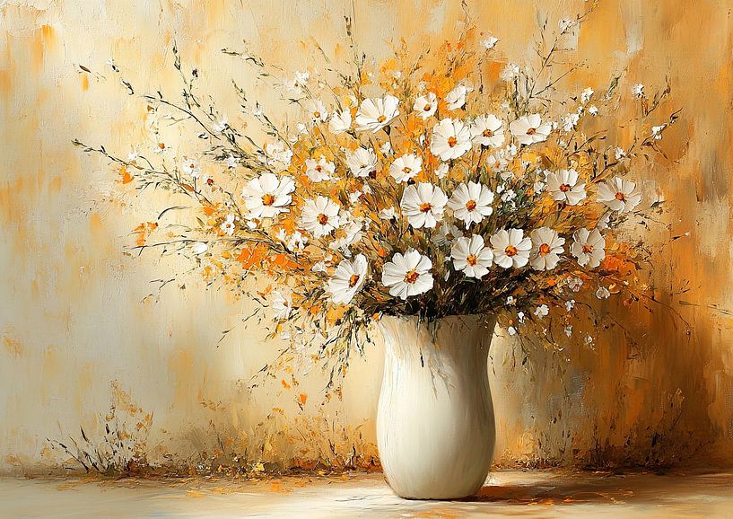 Moderne Blumenkunst | Flickering Daisy Dreams von Kunst Laune