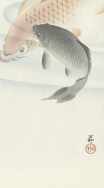 Ohara Koson - Two carp (edited) by Peter Balan