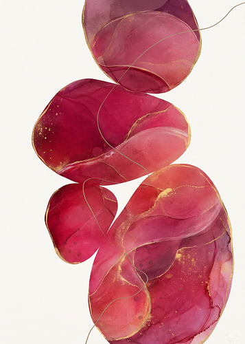 Flüssigkeitstanz in Magenta & Gold