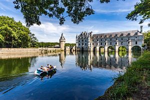 Bateau naviguant au Château de Chenonceau