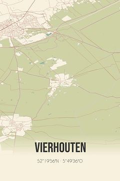 Carte ancienne de Vierhouten (Gueldre) sur Rezona