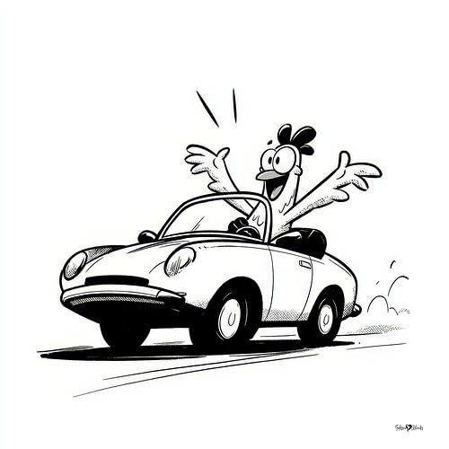 Cartoontje kip