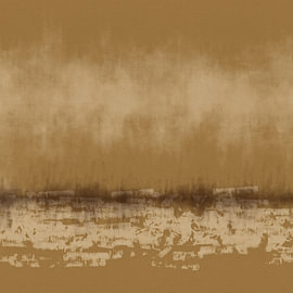 Abstract minimalistisch landschap in oker en bruin