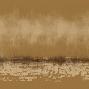 Abstrakte, minimalistische Landschaft in Ocker- und Brauntönen