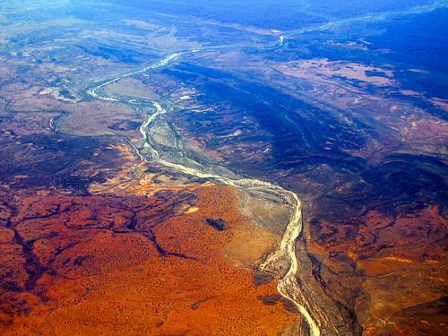 Luchtfoto van het Rode Centrum, Outback, Australië