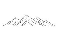 Line Art Illustration of Mountain Range
