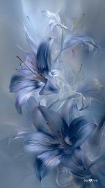 Blume in Blau von Gelissen Artworks