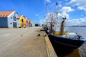 Vissersschepen in de haven van Zoutkamp van Sjoerd van der Wal Fotografie