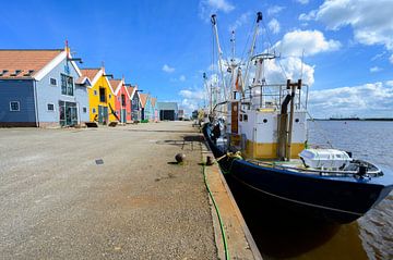 Fishing ships in the port of Zoutkamp