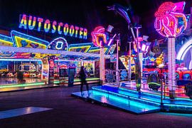 Light and movement at the fair at night by Mixed media vector arts