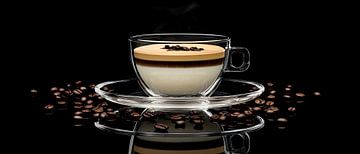 Koffie met room in een elegant kopje van Poster Art Shop