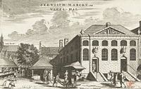 Coenraet Decker, Blick auf den Fischmarkt und die Fleischhalle in Delft, 1678 - 1703 von Atelier Liesjes Miniaturansicht