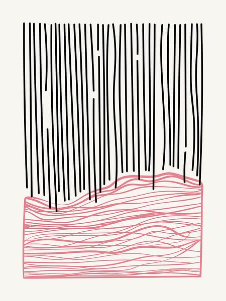 Modern abstract shapes in pink and black by Studio Allee