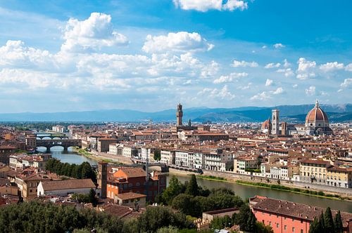Blick über Florenz Stadt in Italien von Piazzale Michelangelo Platz