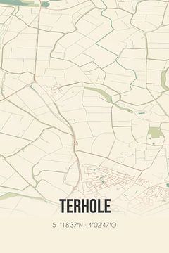 Vintage map of Terhole (Zeeland) by Rezona