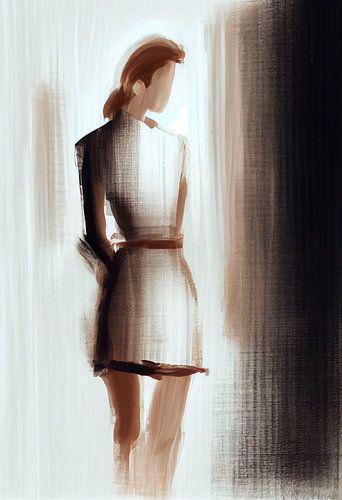 Abstract Woman with Coarse Brushstrokes