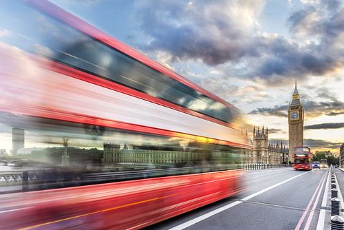 Avonddynamiek op Westminster Bridge