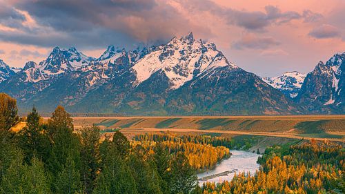 Zonsopkomst bij de Snake River Overlook