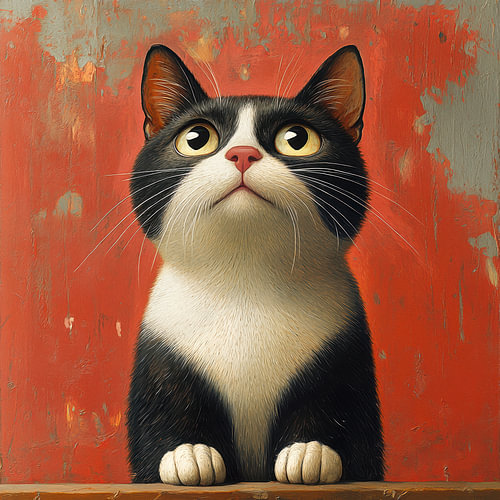 Titien, le chat Tuxedo sur Jutta Maria Pusl