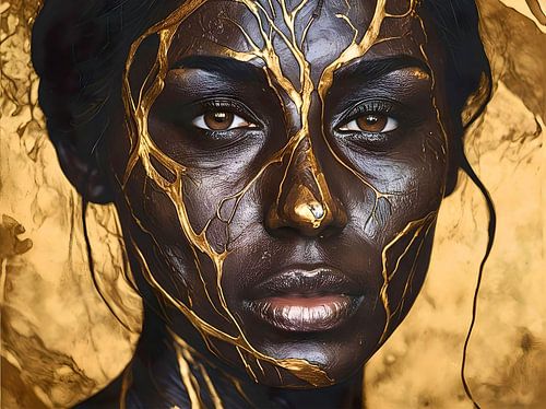 Golden Glory: Portrait of Elegance and Strength