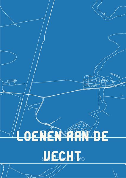 Blauwdruk | Landkaart | Loenen aan de Vecht (Utrecht) van Stad & Wand