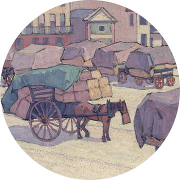 Robert Bevan~Hay Carts, Cumberland Market