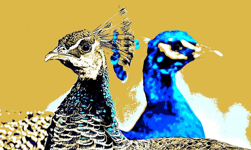 Paon Poule mixed media par Werner Lehmann