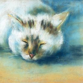 Slapende tabby kat van Karen Kaspar