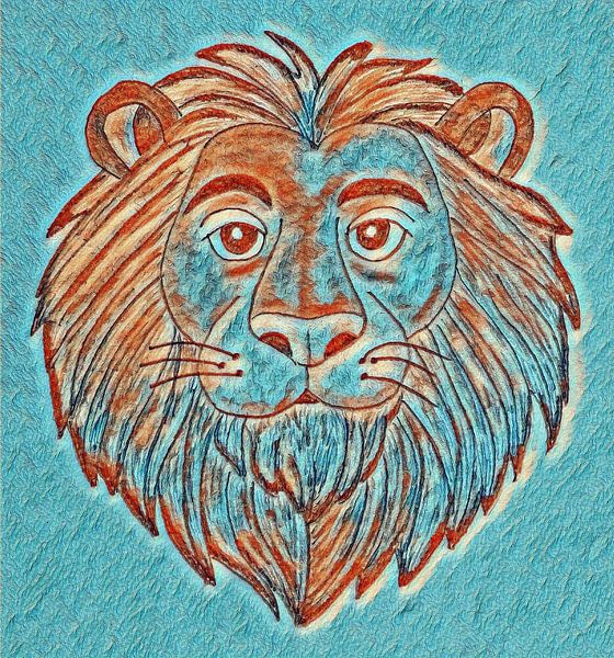 Löwenkopf ( Zeichnung ) von Jose Lok