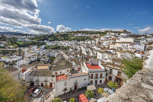 Spain, Setenil de las Bodegas, old town panorama